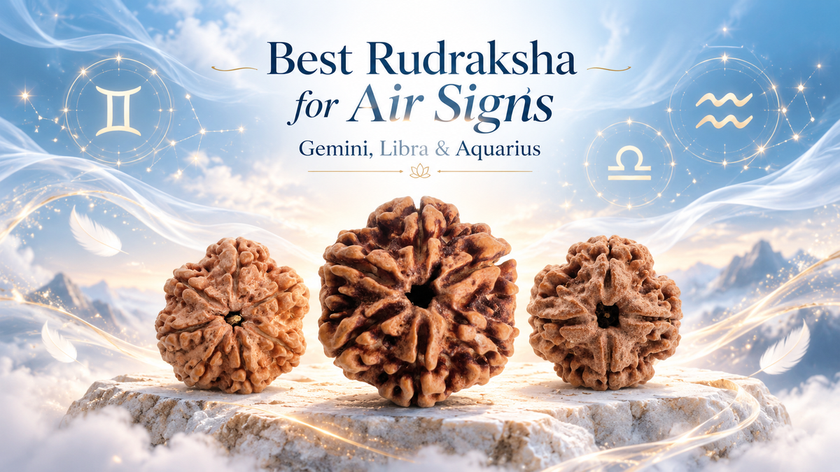 4 Mukhi, 6 Mukhi and 7 Mukhi Rudraksha for Gemini, Libra and Aquarius Air signs