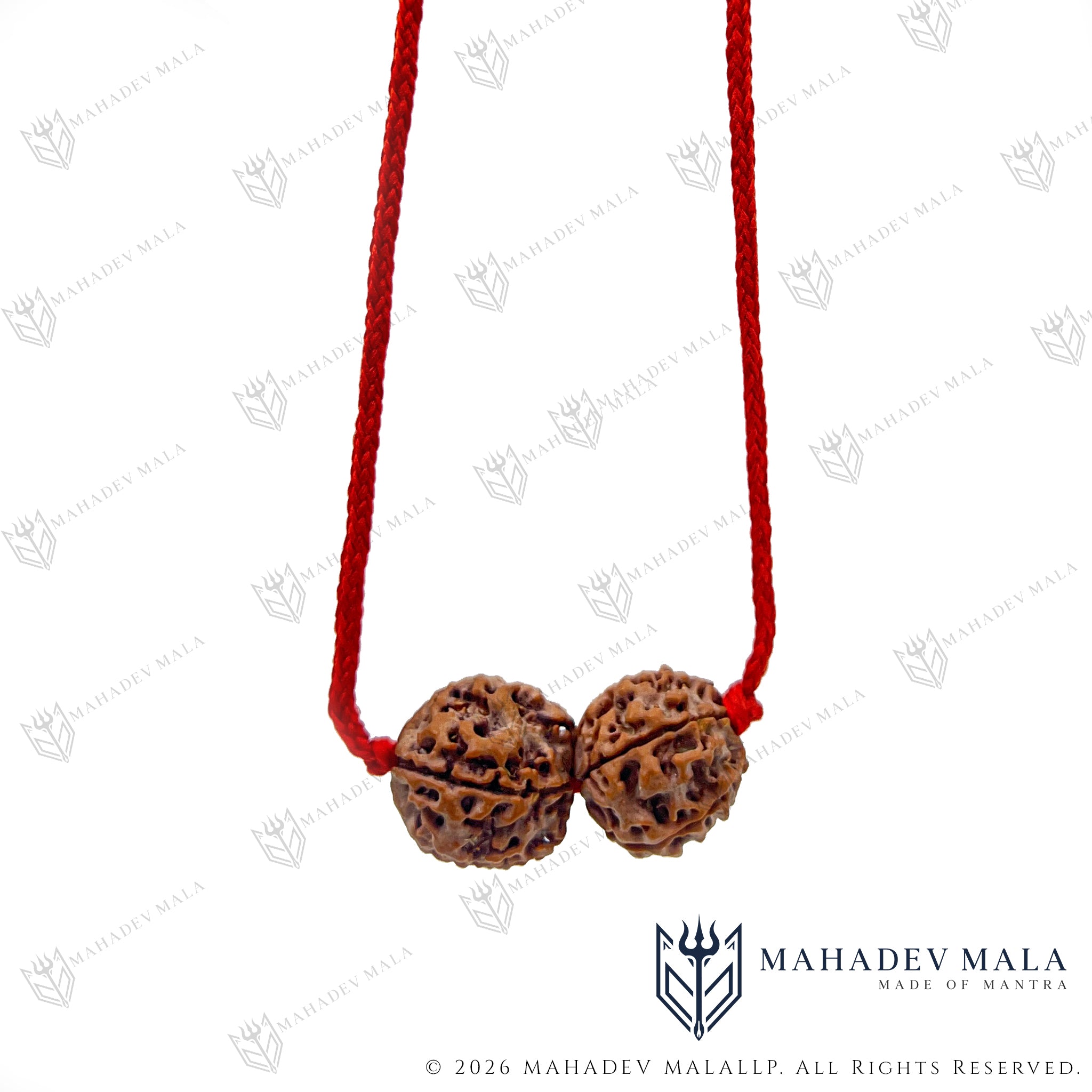 Full view of Budh Guru Kavach handcrafted on sacred red thread