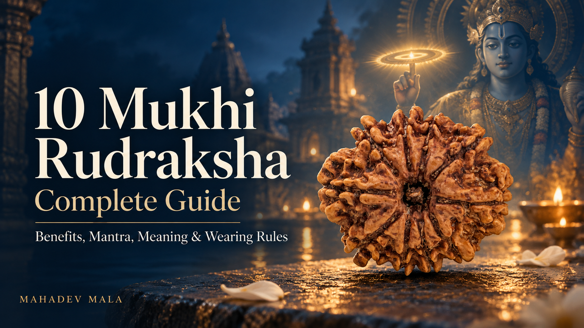 10 Mukhi Rudraksha with Lord Vishnu