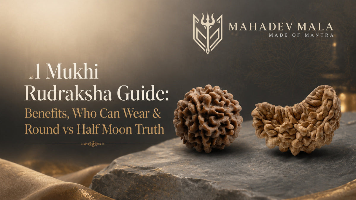 1 Mukhi Rudraksha Guide - Benefits, Who Can Wear, Round vs Half Moon | Mahadev Mala