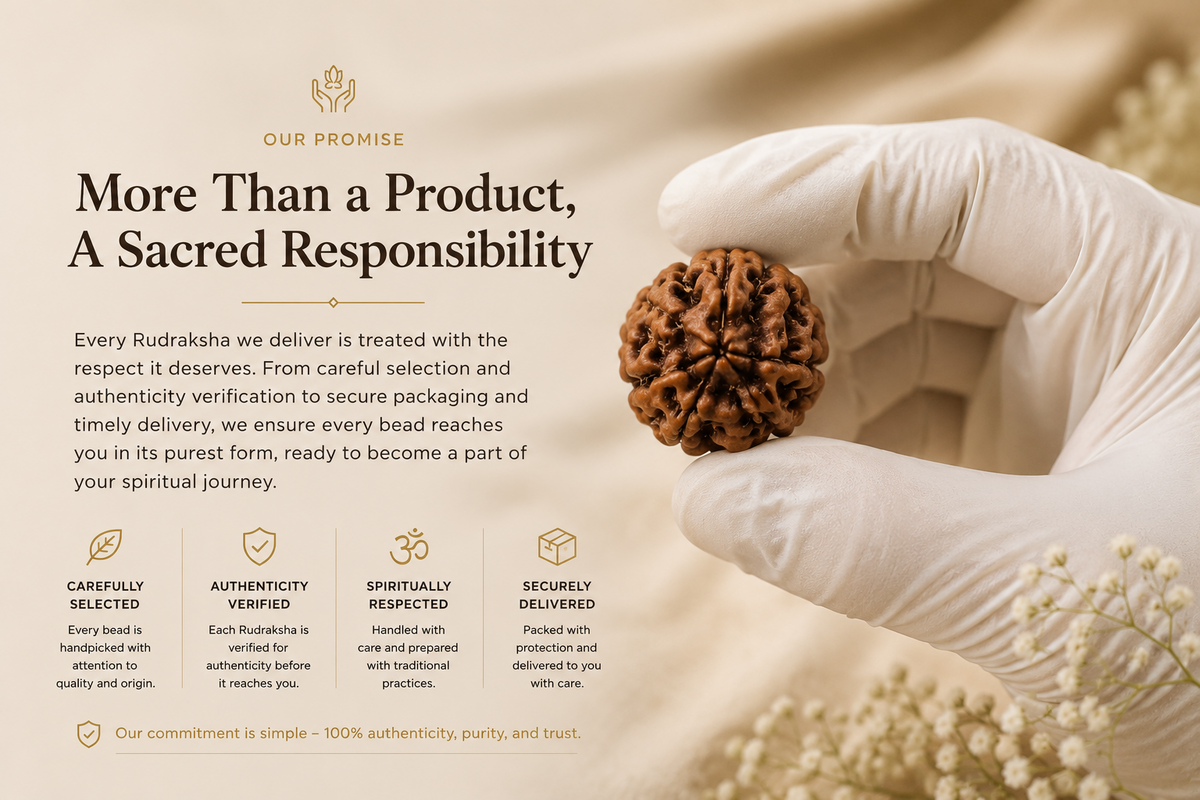Mahadev Mala promise of carefully selected and authenticity-verified natural Rudraksha